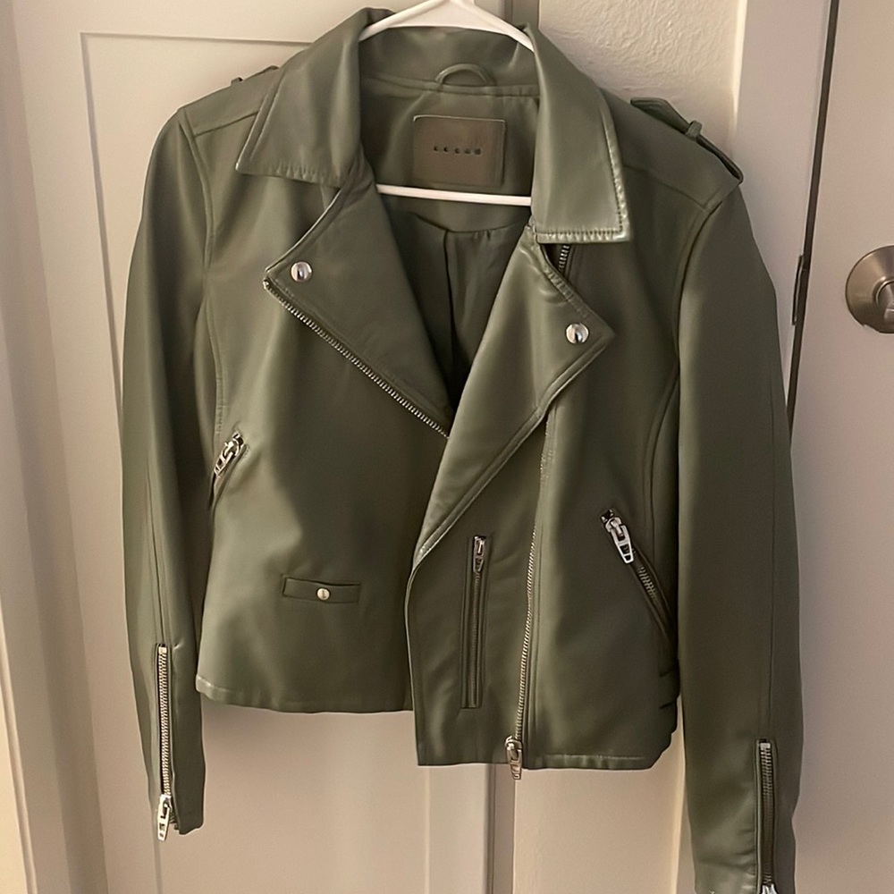 Green Faux Leather Jacket